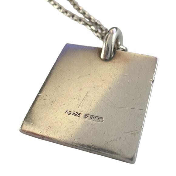 Gucci Logo Square Pendant on 19" Chain - Picture 2 of 13